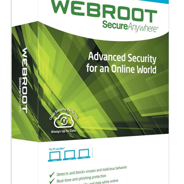 Webroot SecureAnywhere AntiVirus (1 Year / 1 Device) Latest Version + Free Updates