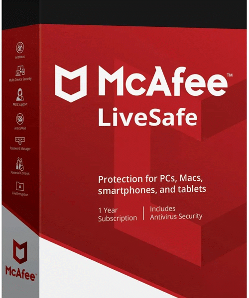 McAfee LiveSafe - Unlimited Devices / 1 Year Key